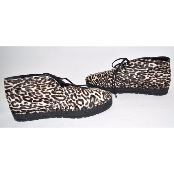 $950+ PRADA MILANO Leopard Print CALF HAIR Espadrille PLATFORM BOOT 39 (Z1) - Picture 4 of 12